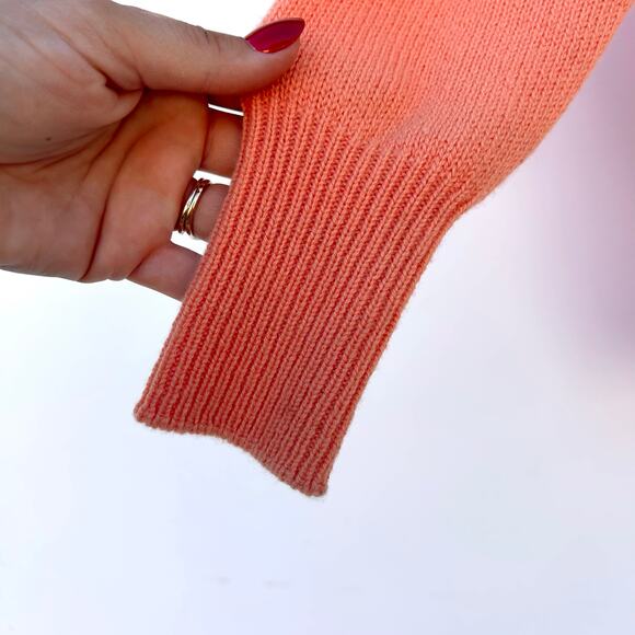 Jil Sander Drop Tail Long Oversized Sweater Small Pink Peach Jumper Crewneck - Picture 7 of 9